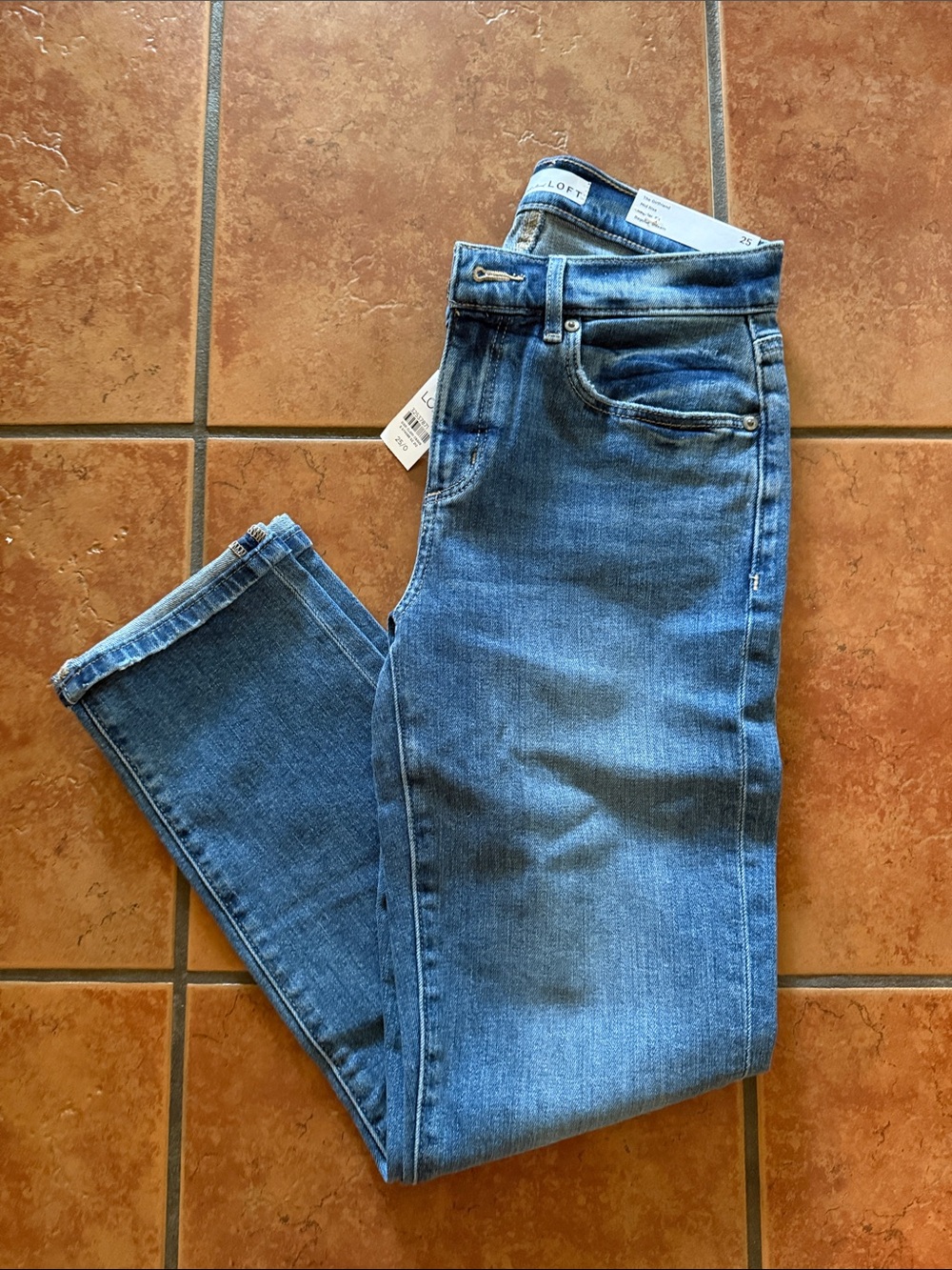 LOFT Girlfriend Jeans in Medium Blue Wash